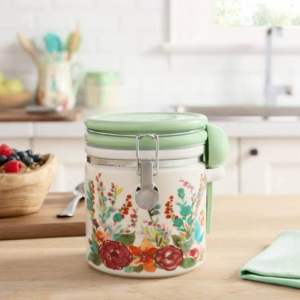 The Pioneer Woman Painted Meadow Canister with Ceramic Spoon One (1) Piece Medium or Large