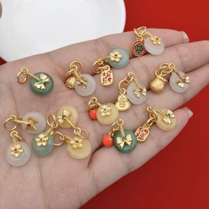 จี้เงินน้ำตกสไตล์โบราณ สัมผัสโชคดี ลูกปัดลูกกวาดดอกบัว สร้อยข้อมือ เครื่องประดับแฟชั่น เครื่องประดับโลหะผสม