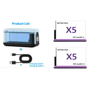 For Insta360 X5 Smart Charging Box With Display Battery Charger Two Bay Fast Charge Case For Insta 360 X5 Accessories
