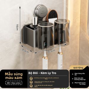 MOSHANG | Giá Đựng Đồ Chải Răng Treo Tường Có Hút Chân Không