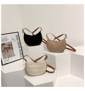 Kstyle New 2022 Women Fashion Diamond Checker Embossed Hobo Bag Korean Premium Simple Smooth Sling Bag Shoulder Bag Crossbody Handbag - 9728