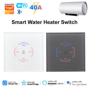 Tuya WiFi 40A Smart EU Boiler Switch Smart Water Heater Touch Switch With Countdown Function For Alexa Google Home SmartThings