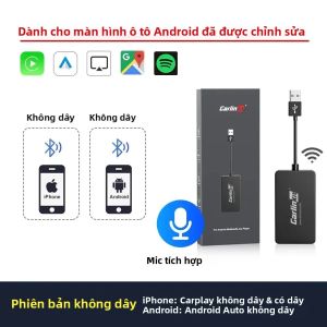 CarlinKit Không Dây Carplay Dongle Android Auto AI Box FOTA MirrorLink USB Adapter Dành Cho Hệ Thống Android Hậu Mãi Màu Đen