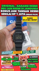 CASIO ORIGINAL - CASIO W-218H-1BVDF - MEN NG - RESIN - Hitam - Jam dunia JD18ST # Jam Tangan Pria Jam Pria Jam Tangan Anti Air + CASIO W-218H-1B W 218H 1B W-218H 218H W218 W-218 W218H $ S003
