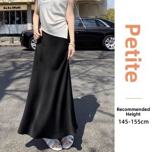 ZIYAN | Silk Satin High-Waist Small-Lady-Friendly A-Line Skirt
