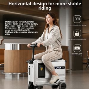 Large Capacity Carry-on Rider Supported Quiet Electric Luggage