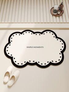 Bathroom Anti-Slip Water Absorbent Soft Mat Door Entrance Toilet Carpet Modern Simple Style Natural Rubber Home Use Rug