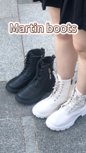 Falimottype Sizes 35-40 Womens boots thick soled short boots British fashion lace up genuine leather boots trend