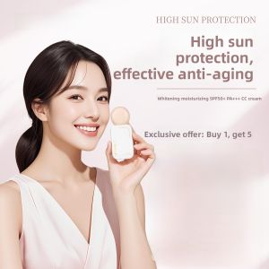 Hydrating Whitening CC Cream SPF50+ PA+++ Korean Style Commute Makeup Foundation Liquid Moisturizing Isolation Beauty Tool
