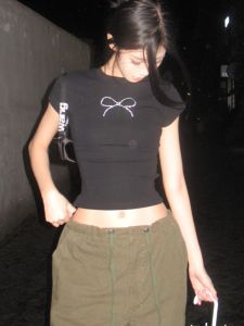 Áo Thun Modal American Hot Bé Gái Vai Ngắn Mùa Hè 2024 Thiết Kế Mới Cảm Giác Nhỏ Gọn Ngắn Thời Trang Nữ Tay Ngắn in Họa Tiết