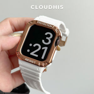 สายนาฬิกาแบบหนึ่งชิ้น ยางซิลิโคนแบบเหลว สำหรับ Apple Watch S9 S8 Iwatch ป้องกันการตกหล่น ใส่สบาย สำหรับฤดูร้อน