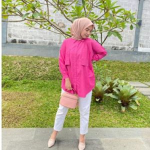 Kemeja pocket over size polos/kemeja pocket over size LINEN