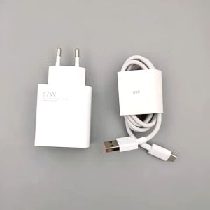 Original Xiaomi Charger 67W MAX Super Fast Charging Power Adapter with 6A USB-A to Type-C USB Cable Set Wall Chargers Fo