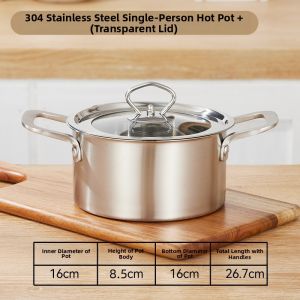 Commercial Stainless Steel Small Hotpot for Individual Use