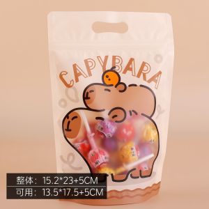 Thickened Handmade Baking Food Packaging Bag Gift Bag Cartoon Rabbit Candy Chocolate Biscuit Press Zipper Bag Kitchen Cooking