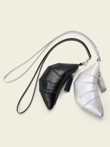 Halterneck Croissant Niche Style Mini Coin Purse Cute Stylish Mini Concave Shape Crossbody Lipstick Headset Pouch