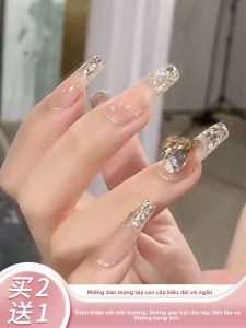 MONLEYTA | Nhựa giả móng tay thời trang mùa hè 2025 mới cao cấp ngắn trung bình dài màu băng trong suốt kiểu Pháp