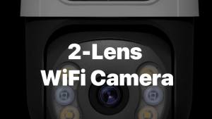 WONSDAR 2.4GHz&5GHz WiFi IP Camera Outdoor Dual Screen Auto Tracking PTZ Camera ICSee Security Protection Video Surveillance