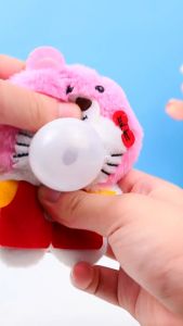 🔥 Sanrio Hello Kitty Cartoon Plush Doll Creative Stuffed Spit Bubbles Cartoon Kawaii Key Chain Pendant Accessories