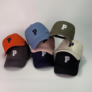 หมวกเบสบอลเรียบง่ายสำหรับเด็กสไตล์ญี่ปุ่นเกาหลีแก๊ปผ้าฝ้ายแท้ปักลายตัวอักษรสไตล์ตะวันตกมีเอกลักษณ์ส่วนตัวสำหรับเด็กหญิงและเด็กชาย