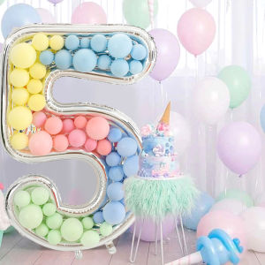 68inch Large Foil Number Balloon DIY Filling Frame 1st 18th Birthday Decoration Balloons Filling Box Wedding Anniversary Decor