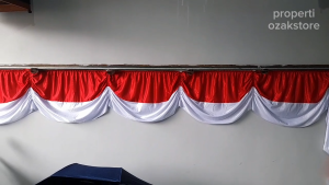 Bendera Background Karet Merah Putih 10 Gelombang