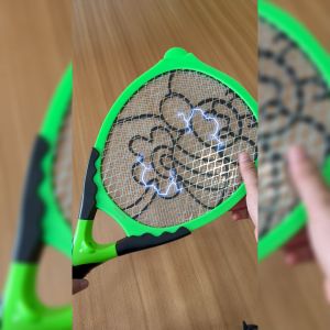 Vợt muỗi Điện Quang ĐQ EMR03 BLG (Đen - xanh lá) - Xả nhanh dòng điện 5s chống giật an toàn. Lưới vợt 3 lớp chống gỉ - BH 12 tháng