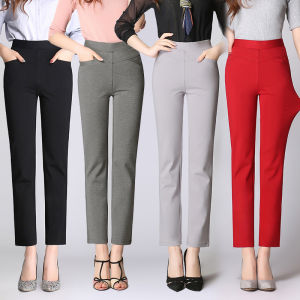 High Waist plus Size Straight Leg 9-Length Comfortable High Elasticity Pants Slimming New Summer Fashion Womens Clothing