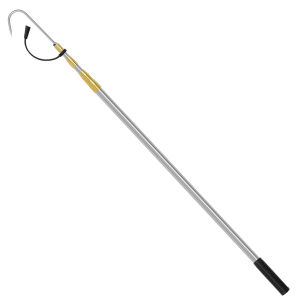 SANLIKE 1.3M Stainless Sea Fishing Spear Hook Tackle Telescopic Fish Gaff 3.7-8.5 FT Soft Rubber Handle Stainless Steel Pole for Saltwater Offshore Ice Tool