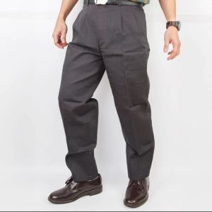 กางเกงแสล็คขายาวคนแก่ ผ้าค็อตตอนคอม มีจีบ Nicman ขากระบอกใหญ่หน่อยๆ คนแก่บ้านนอกชอบ