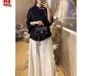 Spring Autumn New Style Loose Silk Embroidered Shirt Chinese National Style Stand Collar Women Cheongsam Style Top