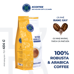 [MUA 3 TẶNG 1] Cà Phê Rang Xay Nguyên Chất K Vietnam Morning Coffee 454g (20% Arabica và 80% Robusta) - Thương Hiệu COFFEE
