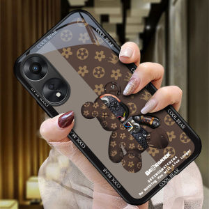 Oppo A1pro Phone Case Ultra-Thin Full-Coverage Silicone Glass Protective Shell for Men And Women Cute Cartoon Design Anti-Fall