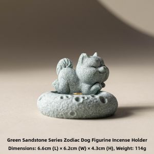 SHUANGYU | Chinese Zen Style Tea Table Decor Dog Zodiac Incense Burner Base