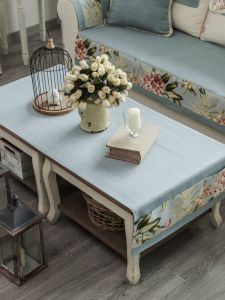 American Style Cotton Linen Tablecloth Dining Table Mat Microwave Oven Cover Cloth Retro Tea Table Cloth Home Fabric Art