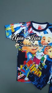 Baju Setelan Anak Laki Laki Motif Upin Ipin Lengan Pendek 2 -  12 Tahun