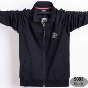 Loose Fit Sporty Cotton Jacket for plus Size Men Casual Style Solid Color Sweatshirt Spring Autumn Trendy Outerwear Coat