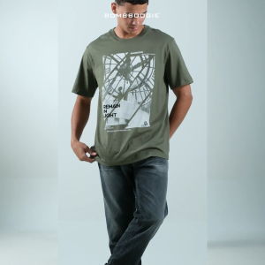 Bombboogie Kaos Pria Regular Camaro Green 2.0 12E65B4GN