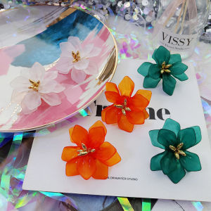 Esther Pageant earrings exaggerated Flower earings for women earrings Big Flower earrings hypoallergenic Women Drop Earrings Holiday Summer Beach earrings korean style set dangling earrings for women Fashion jewelry gift ideas for women Earrings 耳环ins简约
