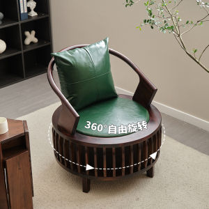 Giant Old Elm Wood Rotating Sofa Chair New Chinese Style Full Solid Wood for Living Room Bedroom Hotel Home Use Comfortable Seat