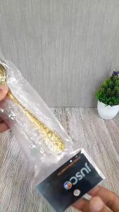 Sendok & Garpu Makan  Full Gold Ukir bunga besar isi 6 Stainless Steels