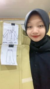 【COD】Pola Setelan Seragam SMA Perempuan | Pola Baju Anak Perempuan | Pola Instan | Pola Jiplak | Pola Jahitan Lengkap Firdaus Busana