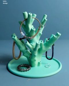 SLYCELAB Coral Jewelry Holder 3D Printed Desk Decor Bracelet Ring Organizer Coral Stand Desk Decor