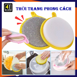Miếng Bọt Biển Rửa Bát 2 Mặt - Miếng Rửa Bát Chén Đĩa Cọ Rửa Xoong Nồi Bằng Sợi Kim Và Xốp Chống Xước Tiện Dụng - Mút Rửa Làm Sạch Nhà Bếp Phòng Tắm Vệ Sinh Nhà Cửa