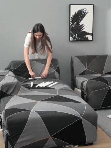 【High Quality] 1/2/3/4 Seater L Shape Regular Shape Sofa Cover Elastic Slipcover