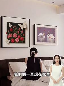 HAIMASHENGKANG | Luxury Swan Butterfly Rose Decorative Painting