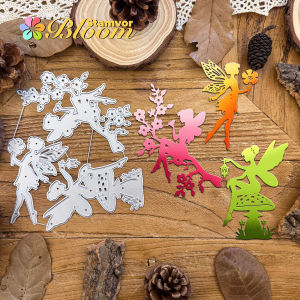 Original Beautiful Flying Fairies with Flowers Sitting on the Mushrooms Bra Metal Cutting Dies Scrapbooking Decorative Embossing