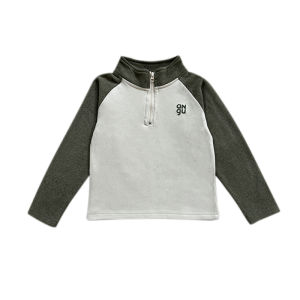 Childrens Fleece Lined Outdoor Sports Hoodie Thin Standard Fit Polyester Blend High Elasticity Long Sleeve Stand Collar Sweatshirt