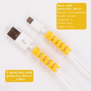 2PCS Cable Protector Cover Silicone Bobbin Winder for IPhone Samsung Xiaomi Poco USB Cable Charger Cable Cord Organizer Clip