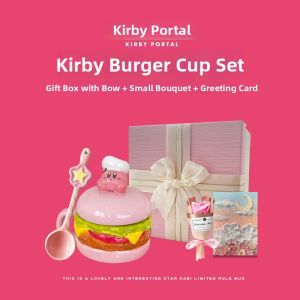 QIANGMI | Cute Kirby Mug with Lid and Spoon
